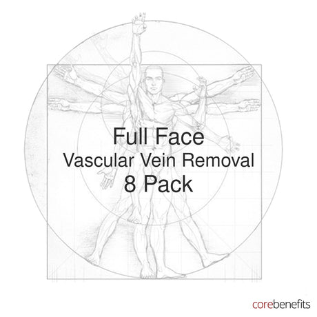 8 pack of Full Face Vascular Vein Removal treatments at Core Benefits Toowoomba