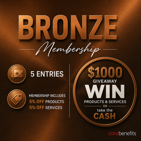 Bronze Membership at Core Benefits Toowoomba with 5 giveaway entries and 5% off products and services