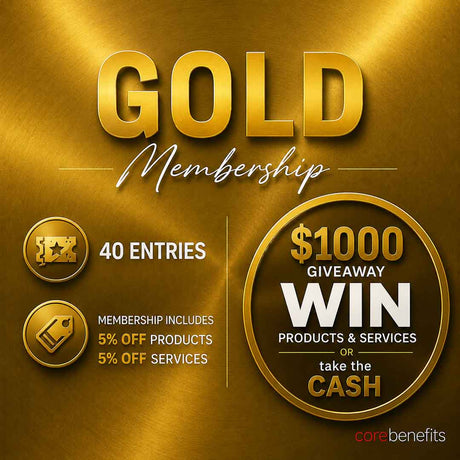Gold Membership at Core Benefits Toowoomba with 40 giveaway entries and 5% off products and services