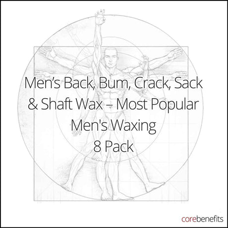 Men's back, bum, crack, sack and shaft waxing at Core Benefits Toowoomba.