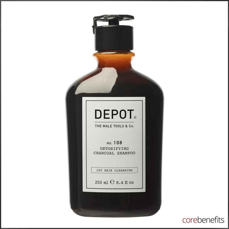 DEPOT® No. 108 Detoxifying Charcoal Shampoo 250ml | Men’s Deep Clean Shampoo - Core Benefits Toowoomba - Shampoo