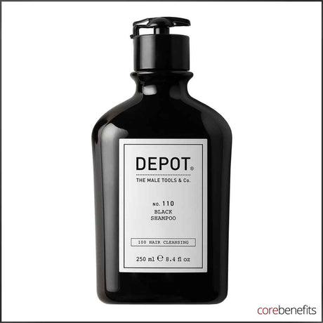 DEPOT® No. 110 Black Shampoo 250ml | Men’s Ash Tone Shampoo - Core Benefits Toowoomba - Shampoo