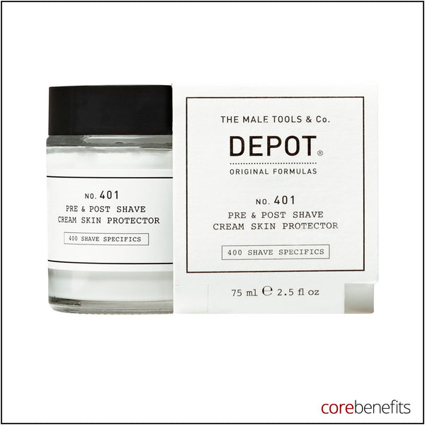 DEPOT No. 401 Pre & Post Shave Cream Skin Protector 75ml retail packaging on white background