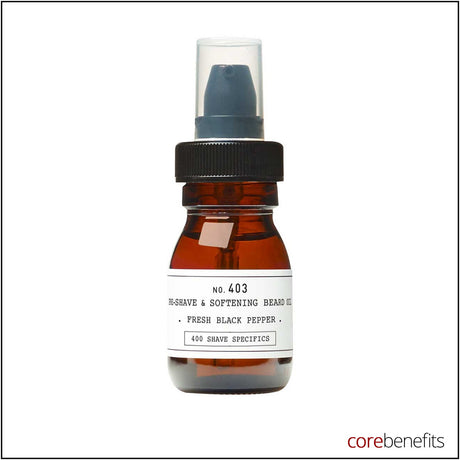 Genuine DEPOT No. 403 Fresh Black Pepper beard oil 30ml bottle on white background