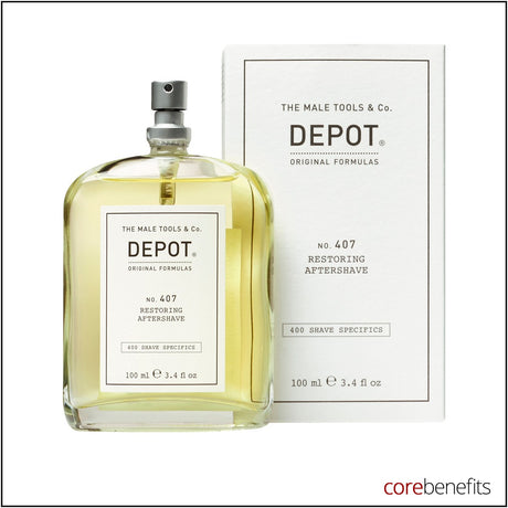 DEPOT No. 407 Restoring Aftershave 100ml retail packaging on white background