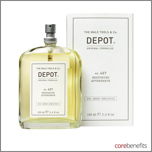 DEPOT No. 407 Restoring Aftershave 100ml retail packaging on white background