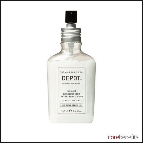 Genuine DEPOT No. 408 Classic Cologne after shave balm 100ml bottle on white background