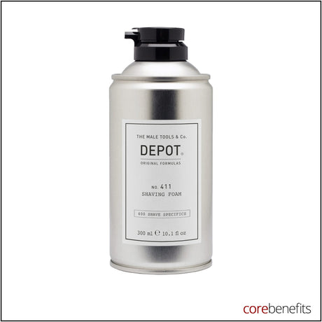 DEPOT No. 411 Shaving Foam 300ml retail can on white background