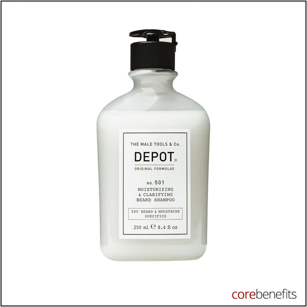 DEPOT No. 501 Moisturising and Clarifying Beard Shampoo 250ml genuine bottle on white background