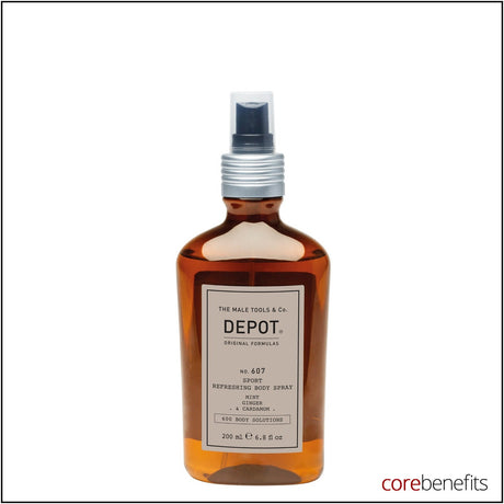 DEPOT No. 607 Sport Refreshing Body Spray 200ml amber bottle on white