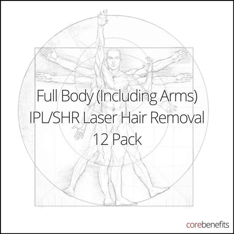12 Pack | Full Body (Including Arms) IPL/SHR - Men's | Saving $1845.00 - Core Benefits Toowoomba - 