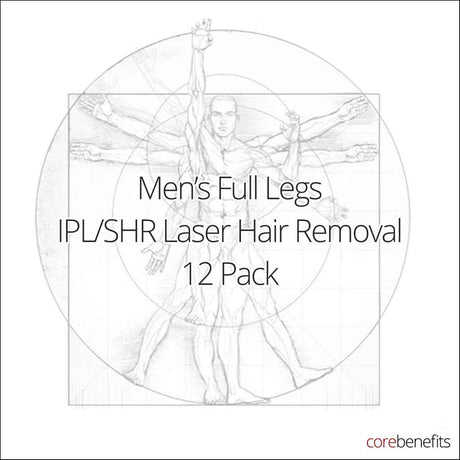 12 Pack | Full Legs - IPL/SHR - Men's | Save $588.00 - Core Benefits Toowoomba - 