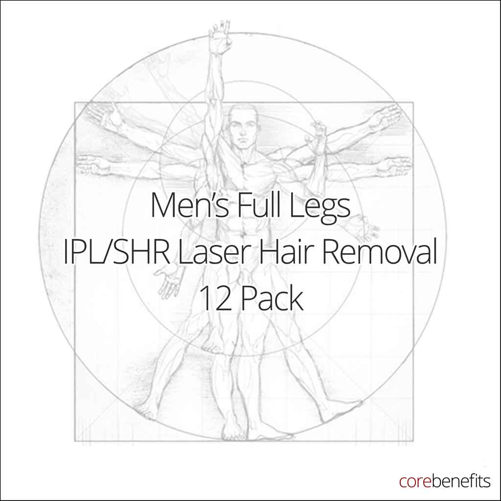 12 Pack | Full Legs - IPL/SHR - Men's | Save $588.00 - Core Benefits Toowoomba - 