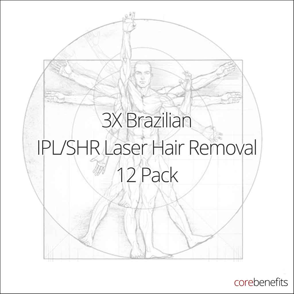 12 Pack | Men’s 3X Brazilian IPL/SHR | Saving $585.00 - Core Benefits Toowoomba