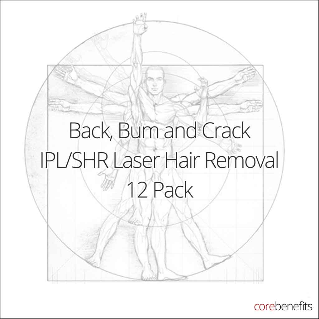 12 Pack | Men’s Back, Bum and Crack IPL/SHR | Saving $654.00 - Core Benefits Toowoomba