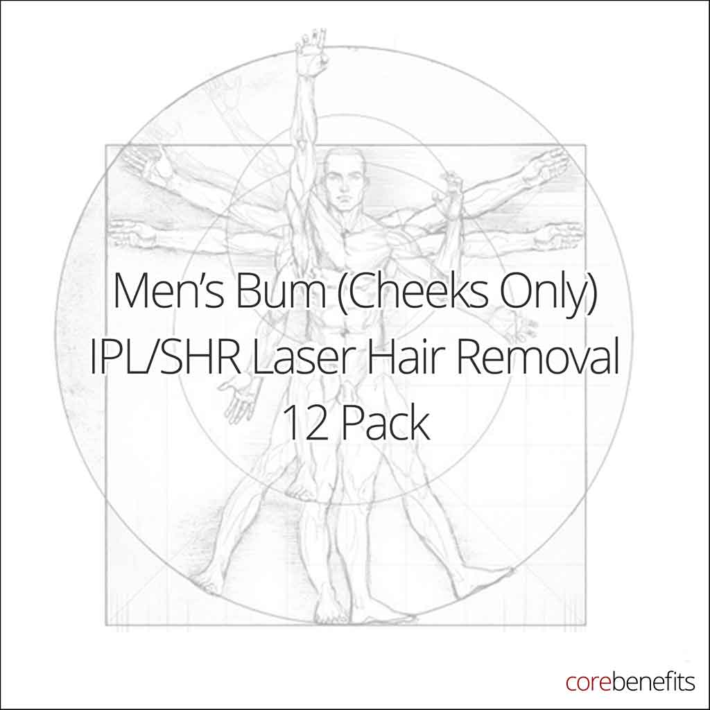 12 Pack | Men’s Bum (Cheeks Only) IPL/SHR | Saving $129.00 - Core Benefits Toowoomba - 