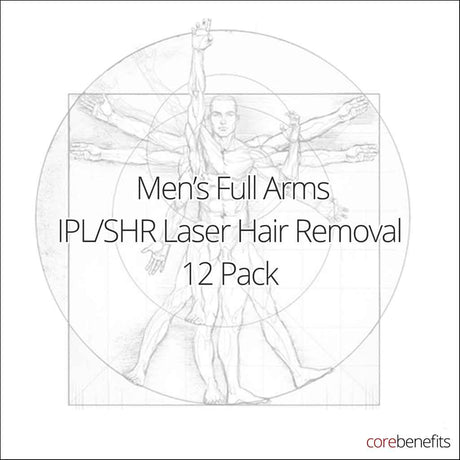 12 Pack | Men’s Full Arms IPL/SHR | Saving $585.00 - Core Benefits Toowoomba - 