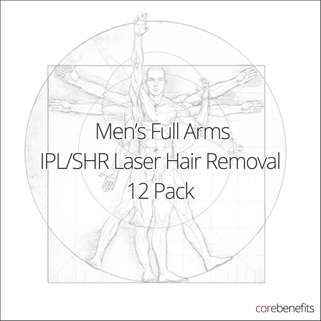 12 Pack | Men’s Full Arms IPL/SHR | Saving $585.00 - Core Benefits Toowoomba