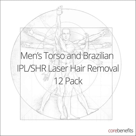 12 Pack | Men’s Torso and Brazilian IPL/SHR | Saving $1164.00 - Core Benefits Toowoomba - 