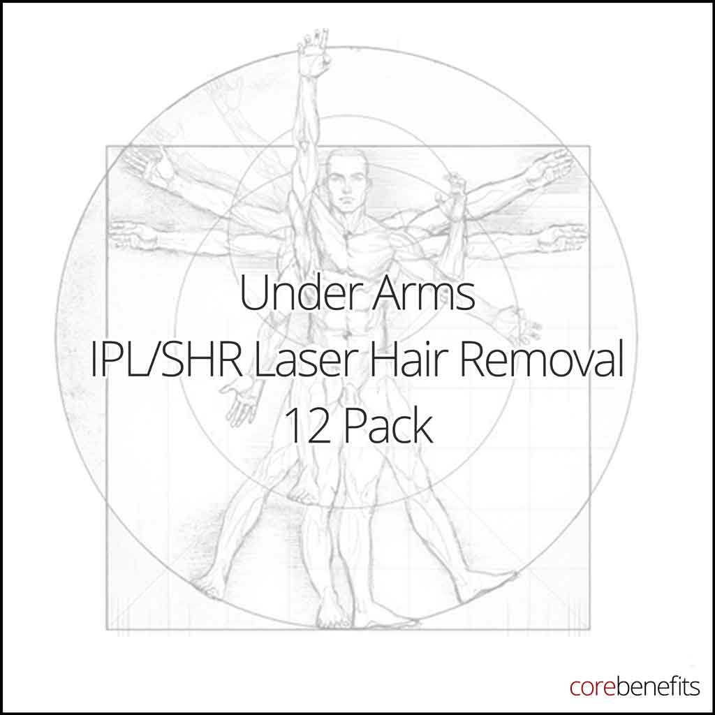 12 Pack | Under Arms -IPL/SHR - Men's | Save $126.00 - Core Benefits Toowoomba