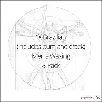 8 Pack | Men's 4X Brazilian Wax (includes bum and crack) | Saving $220.00 - Core Benefits Toowoomba