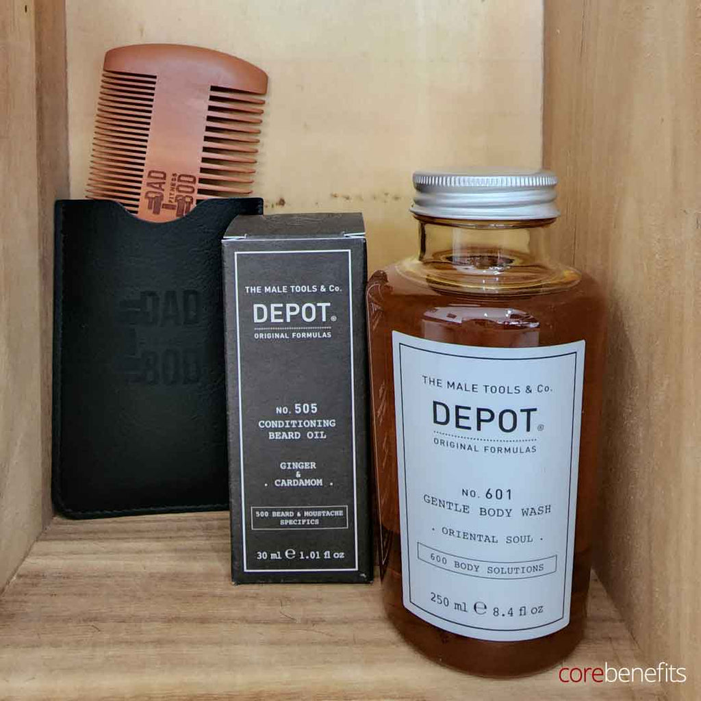 FATHER'S DAY SPECIAL - DAD BOD BEARD COMB w/ DEPOT BODY WASH or DEPOT BEARD OIL - Core Benefits Toowoomba