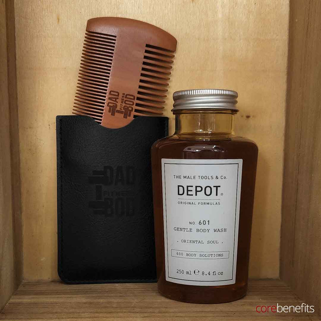 FATHER'S DAY SPECIAL - DAD BOD BEARD COMB w/ DEPOT BODY WASH or DEPOT BEARD OIL - Core Benefits ToowoombaFather's Day Special